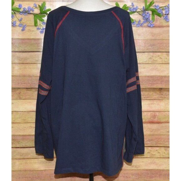 NWT Majestic Womens NFL Houston Texans Long Sleeve T-Shirt Top Size 3X V-Neck - Picture 6 of 9